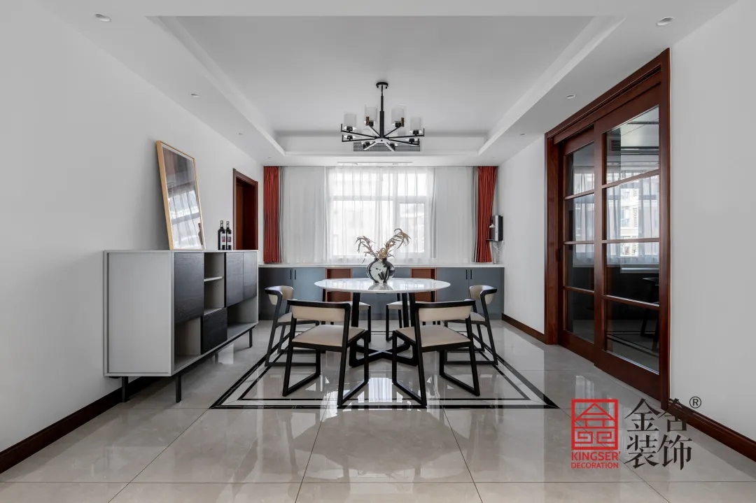 康馨园新中式装修餐厅实景图