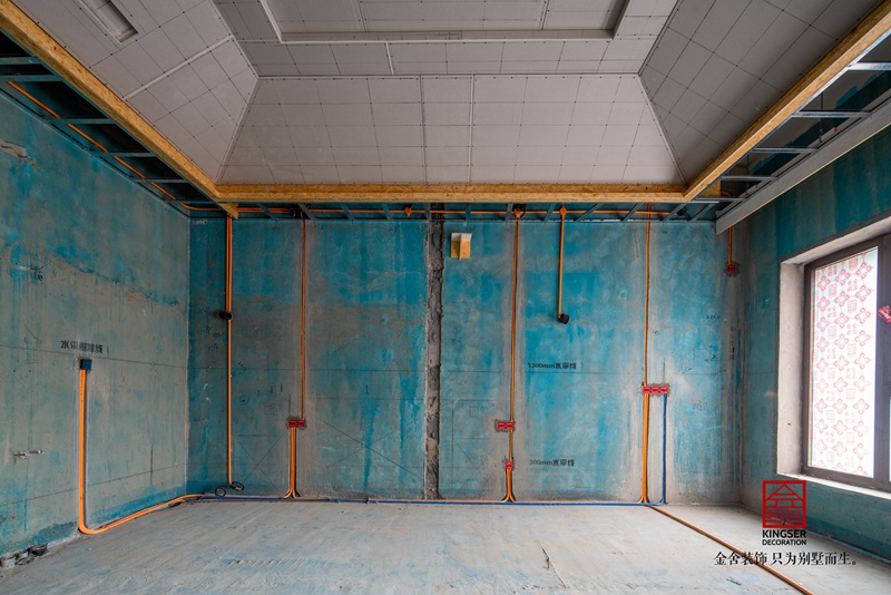 石家庄荣盛御府装修水电阶段施工现场