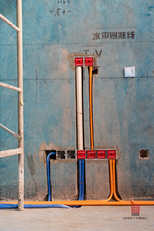 石家庄荣盛御府装修水电阶段施工现场