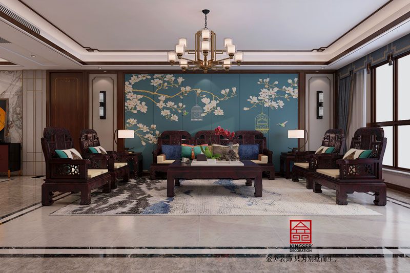 林荫大院新中式风格装修-客厅效果图