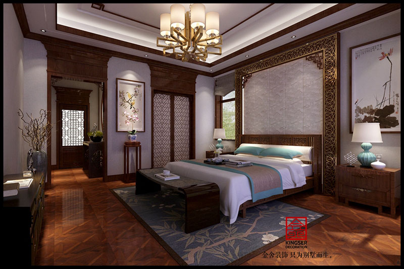 正定自建别墅装修卧室效果图