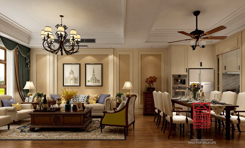 西山林语二期上叠装修客厅效果图