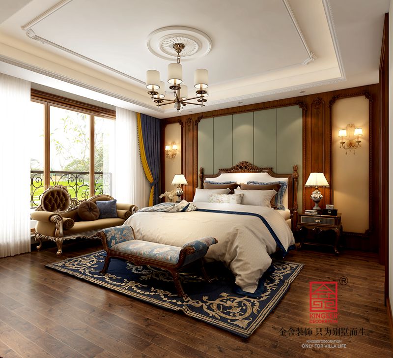 西山林语下叠装修美式轻奢风格效果图