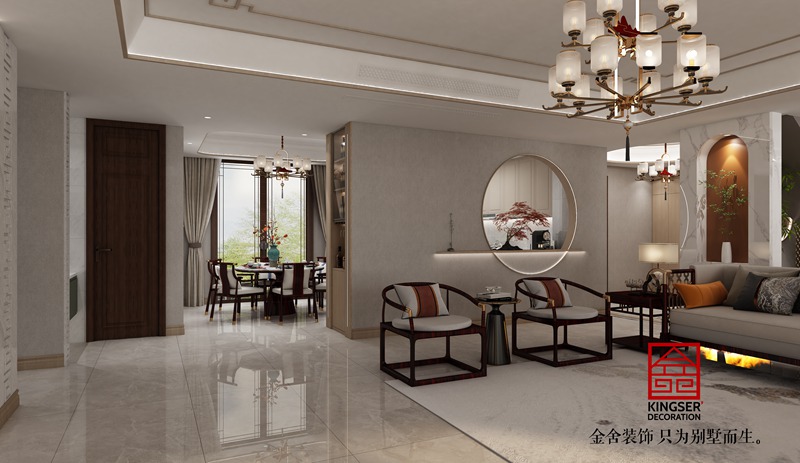 邢台皓顺府370平新中式风格别墅装修效果图