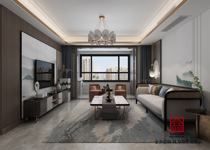 翰林国际165平新中式风格装修设计