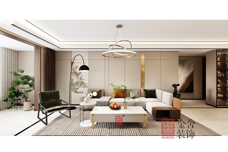 正定文化村100平现代风格客厅装修设计