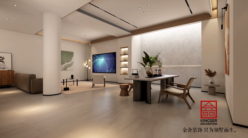 西山林语365平别墅装修诧寂风格效果图