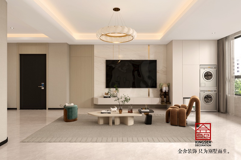 锦江府奶油风客厅装修效果图