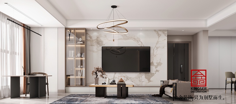 国仕山现代简约电视墙装修效果图