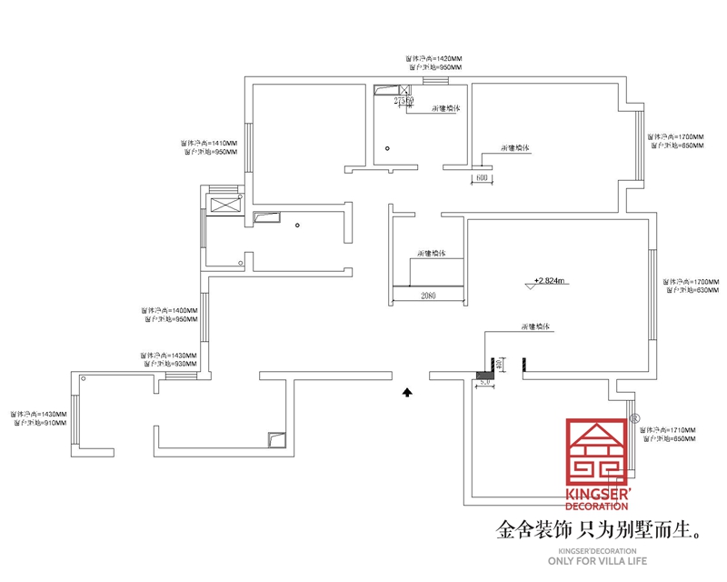 融创江坪园160平三室两卫户型新建图