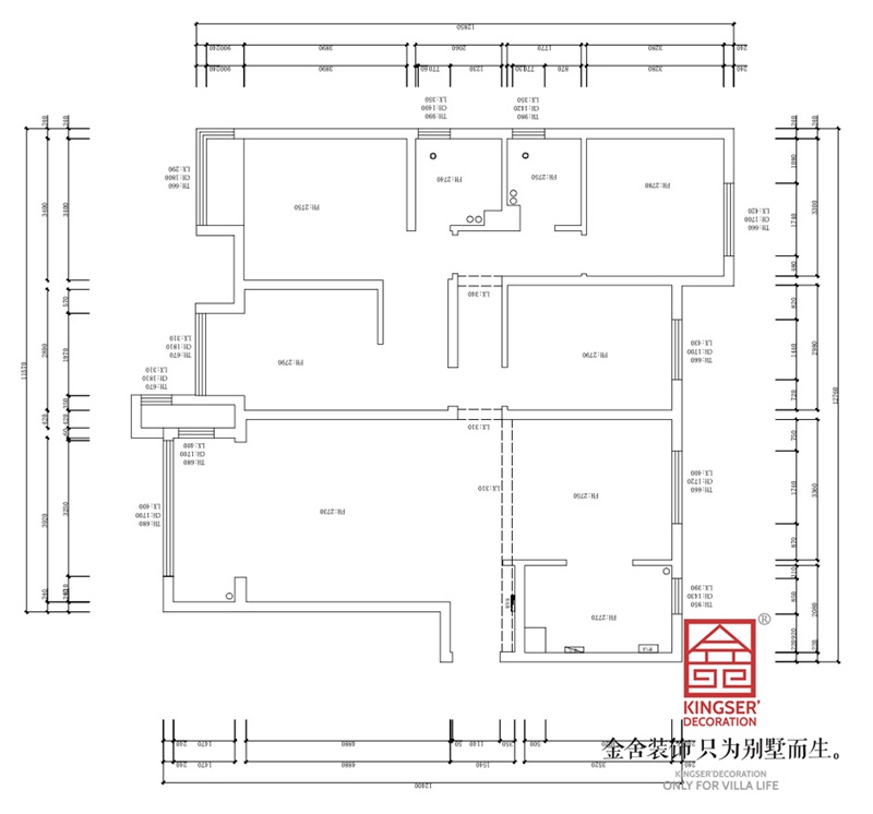 东南智汇城170平米四室二厅一厨两卫户型原始平面图