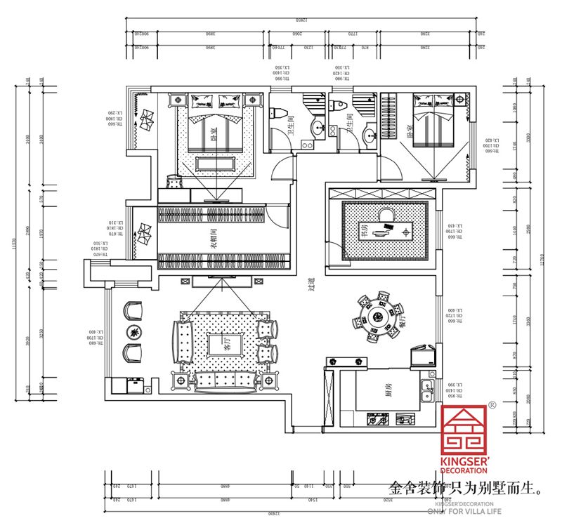 东南智汇城170平米四室二厅一厨两卫户型平面布置图