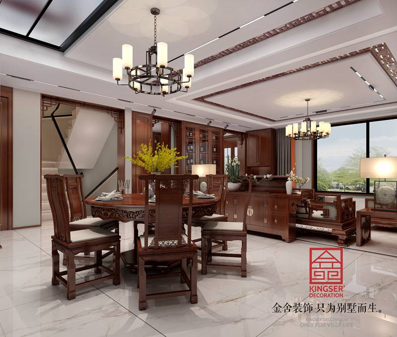 正定开元府260平简约中式装修效果图