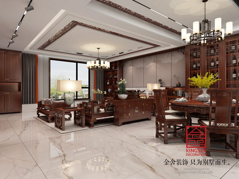 正定开元府260平简约中式装修效果图