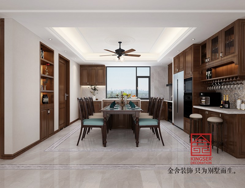 汉王府160平美式风格装修效果图