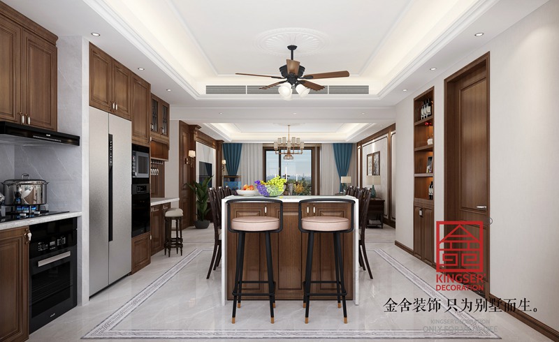 汉王府160平美式风格装修效果图