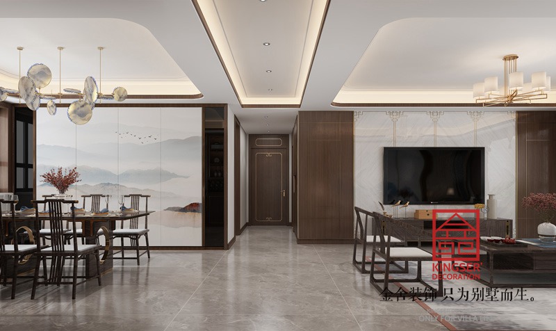 维多利亚五期212平新中式风格装修设计