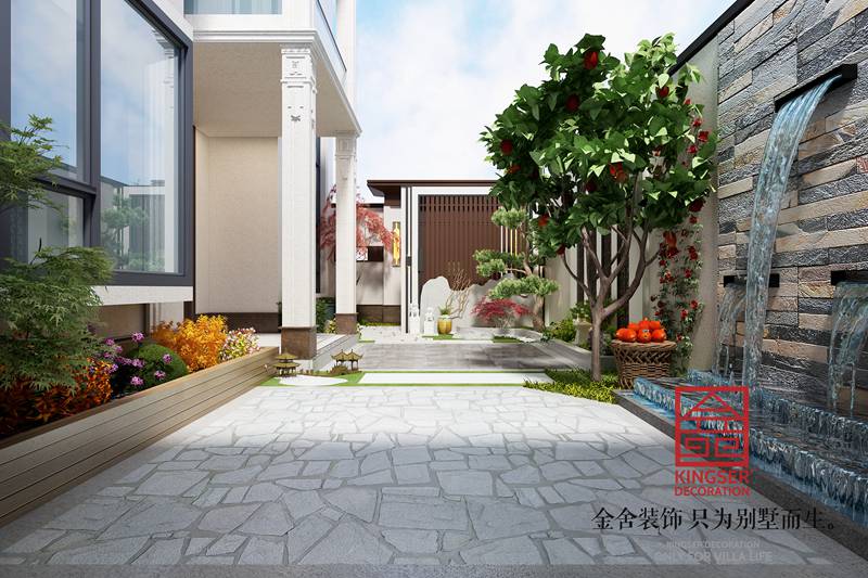 自建别墅装修新中式风格效果图