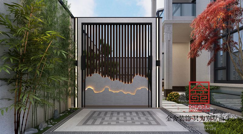 藁城自建别墅装修庭院效果图