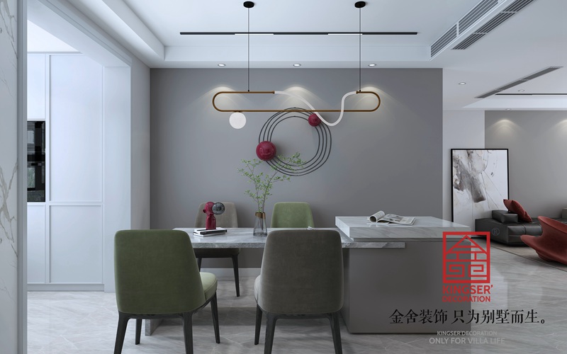 中冶德贤公馆123平现代极简风格装修设计