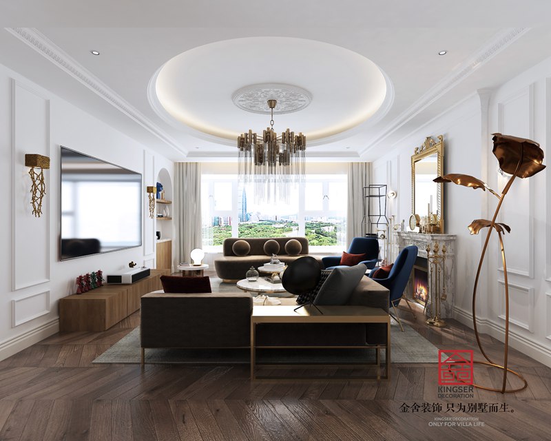 恒大华府280㎡现代法式风格装修效果图