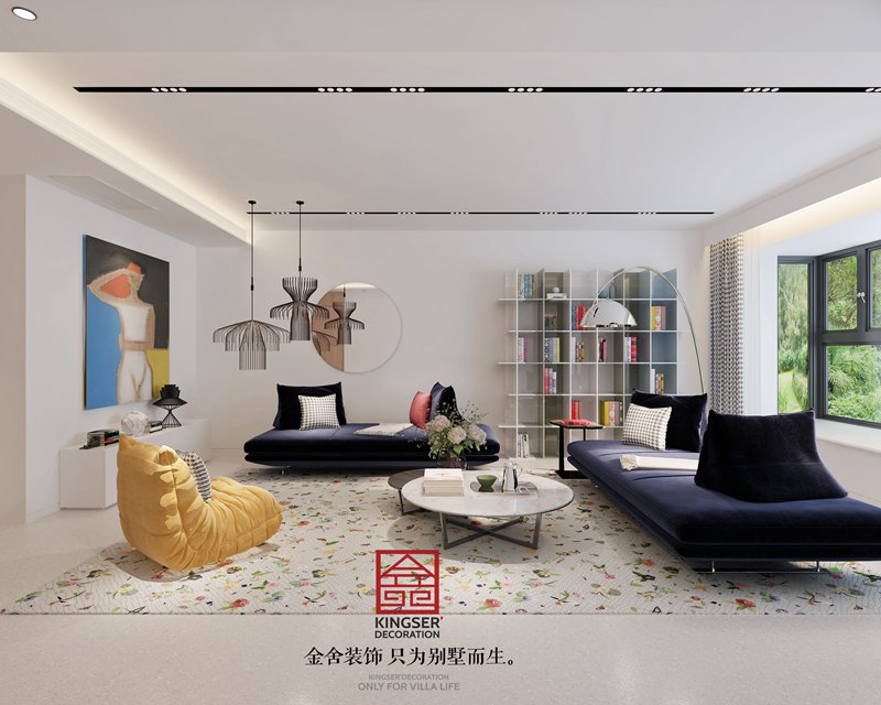 恒大华府极简主义客厅装修设计