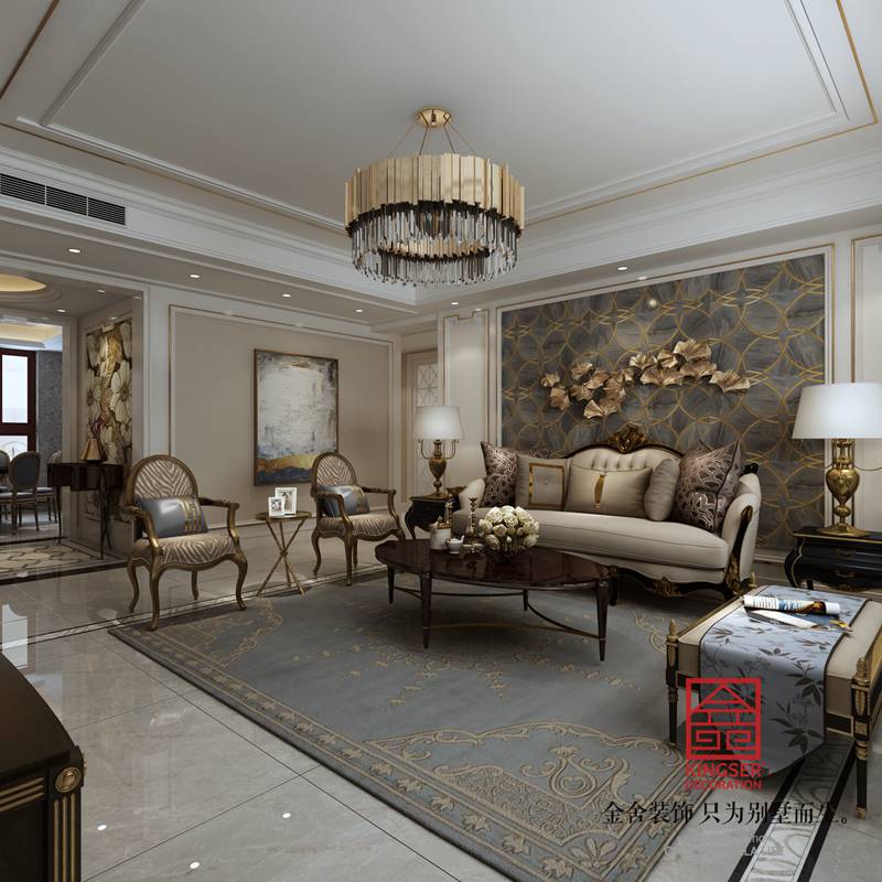 荣盛华府185㎡欧式风格装修设计