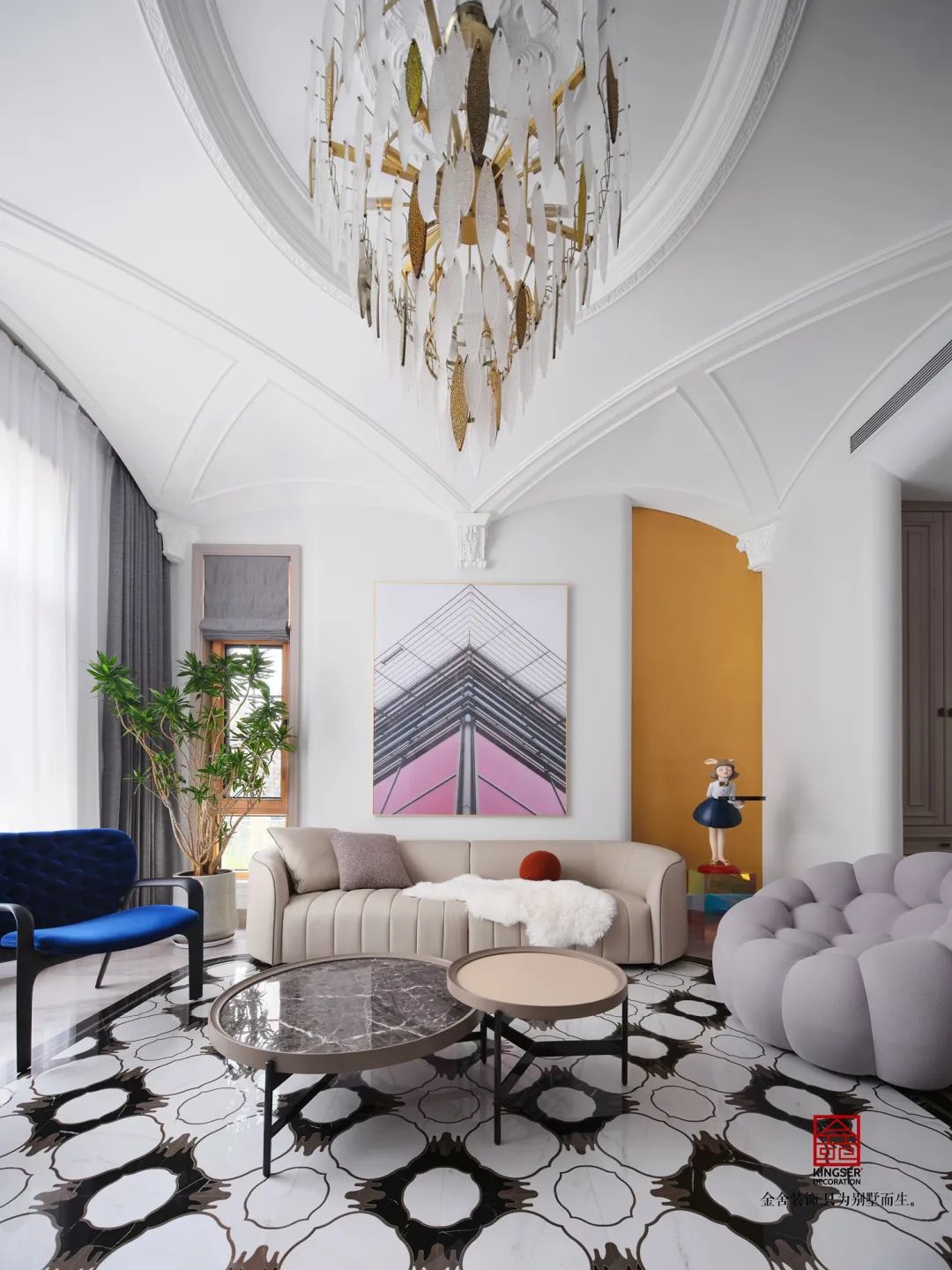 原河名墅500㎡法式风格装修实景图