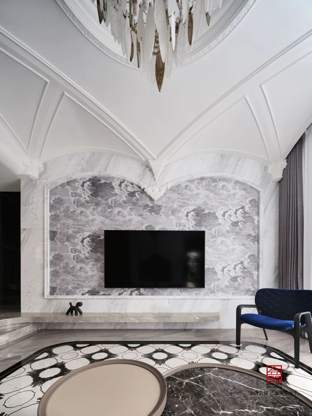 原河名墅500㎡法式风格装修实景图