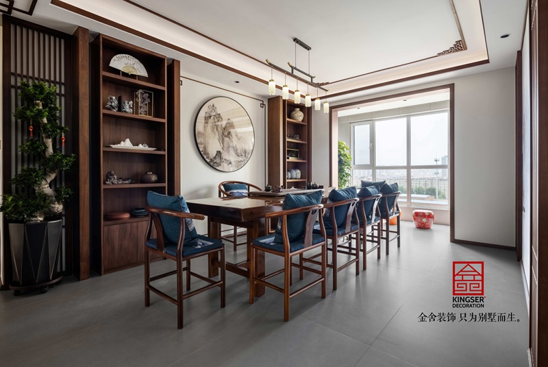 雨荷水岸110㎡新中式装修实景图