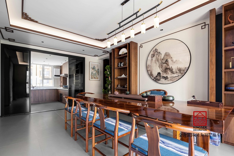 雨荷水岸110㎡新中式装修实景图