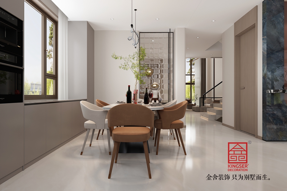 金碧天下别墅400平米现代风格装修-餐厅