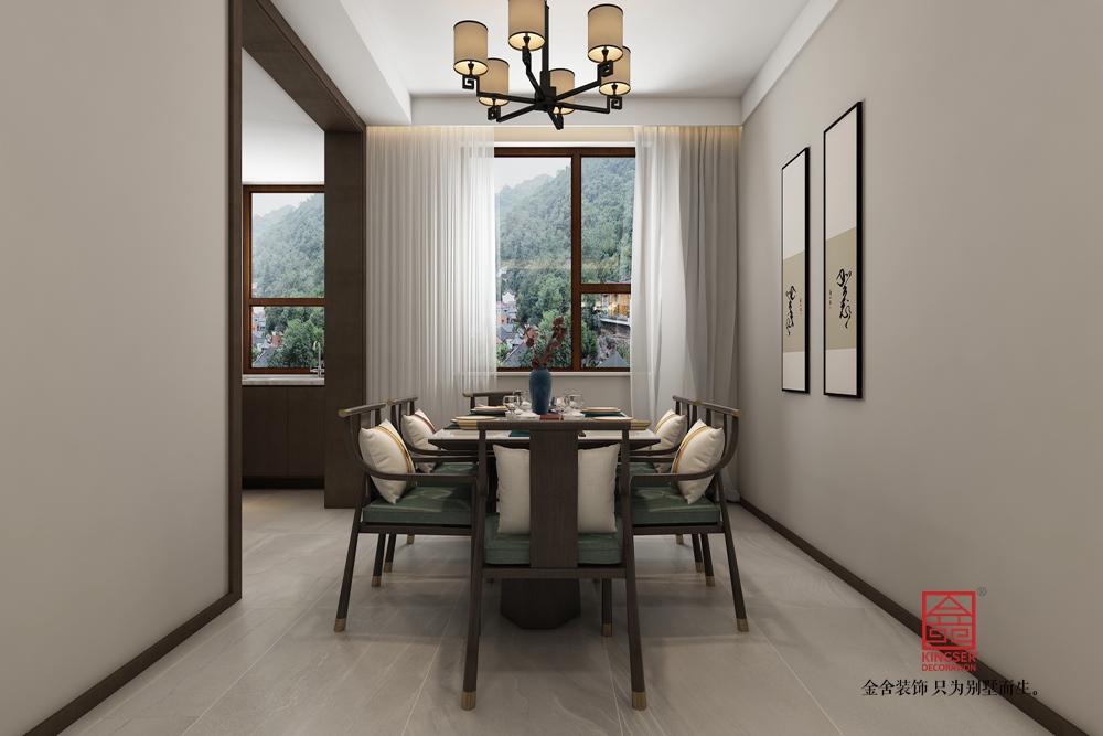 申邦和园170平米新中式风格装修-餐厅