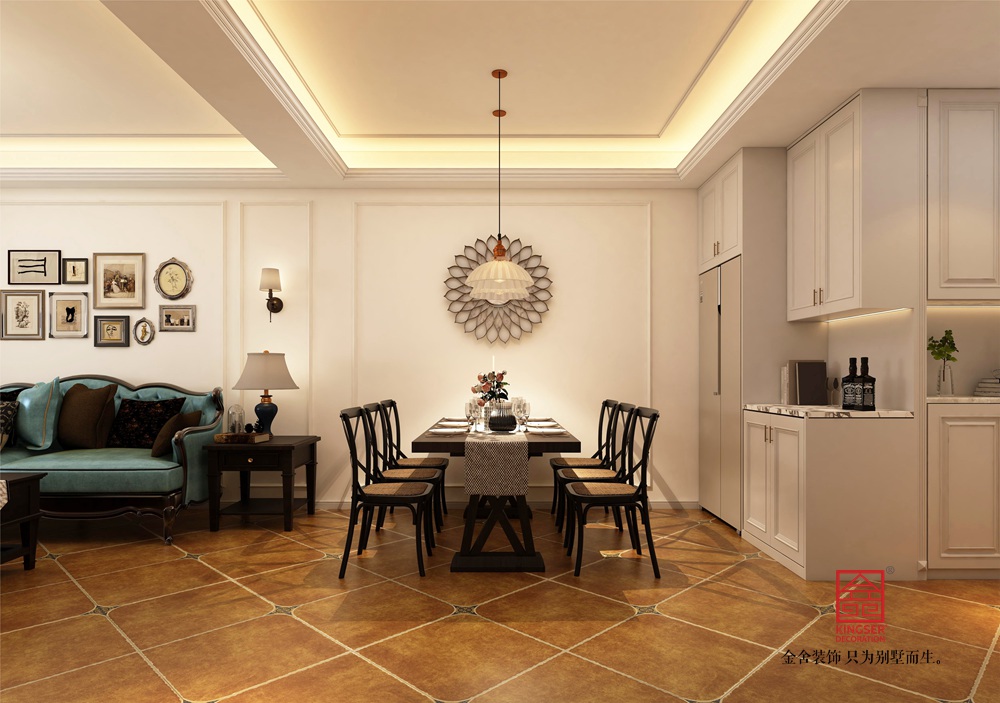 远洋晟庭132平米美式风格装修-餐厅