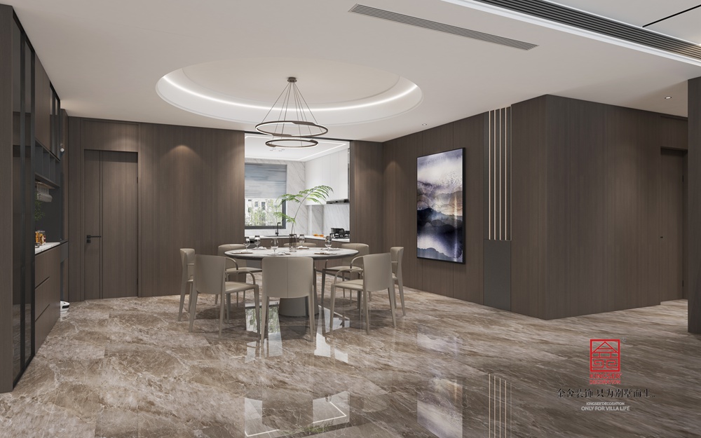 中海峯叁号院159平米现代简约风格装修-餐厅