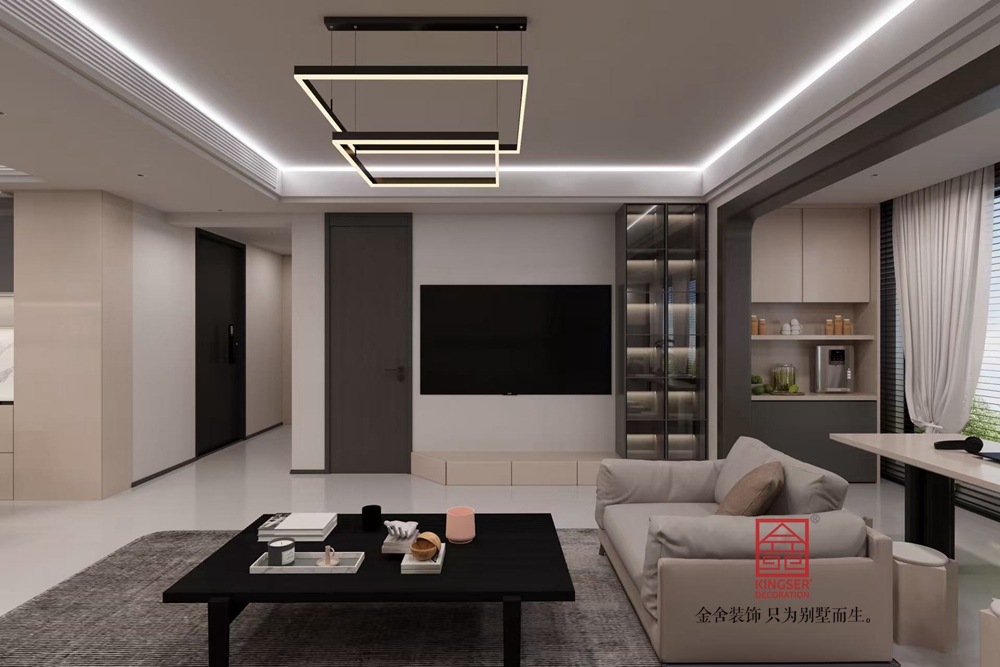 高新苑193平米现代简约风格装修-客厅