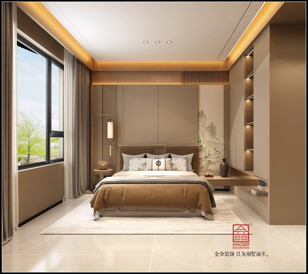 中海峯200平米中式风格装修-卧室