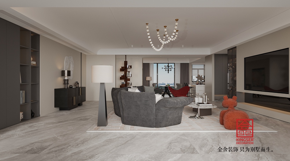 高新苑269平米现代简约装修-客厅