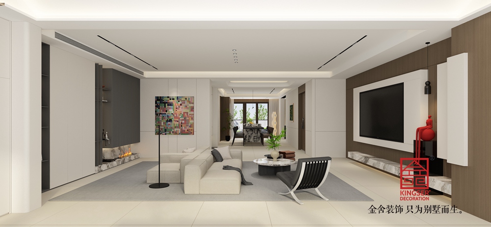 嘉禾名著500平米意式极简风格装修-客厅