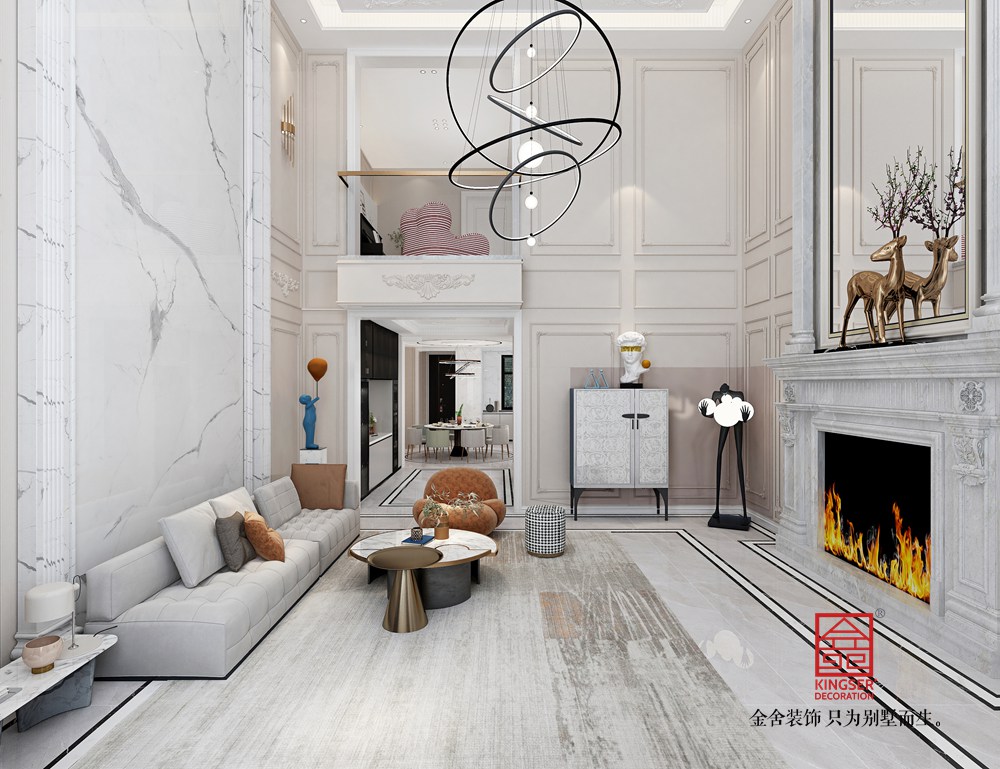 荣盛御府415平米轻法极简装修-客厅