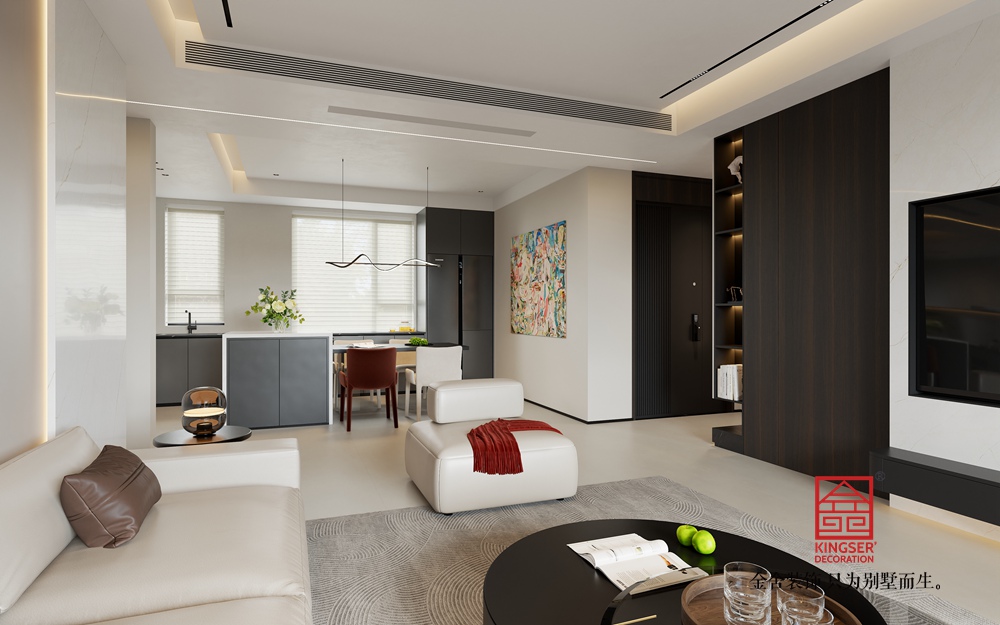 荣盛御府187平米意式风格装修-客厅