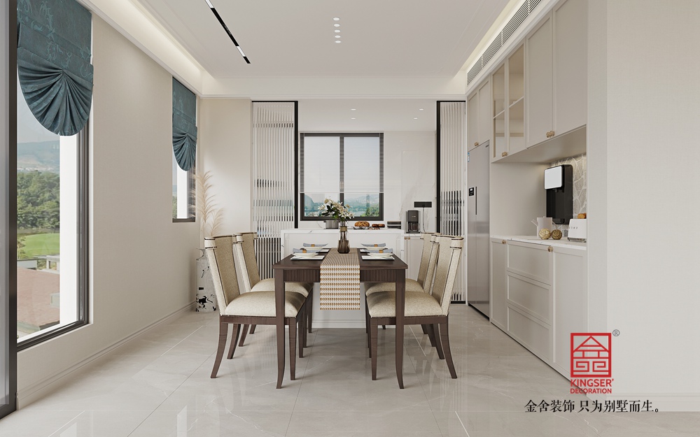 瑞凝府211平米美式轻奢风格装修-餐厅